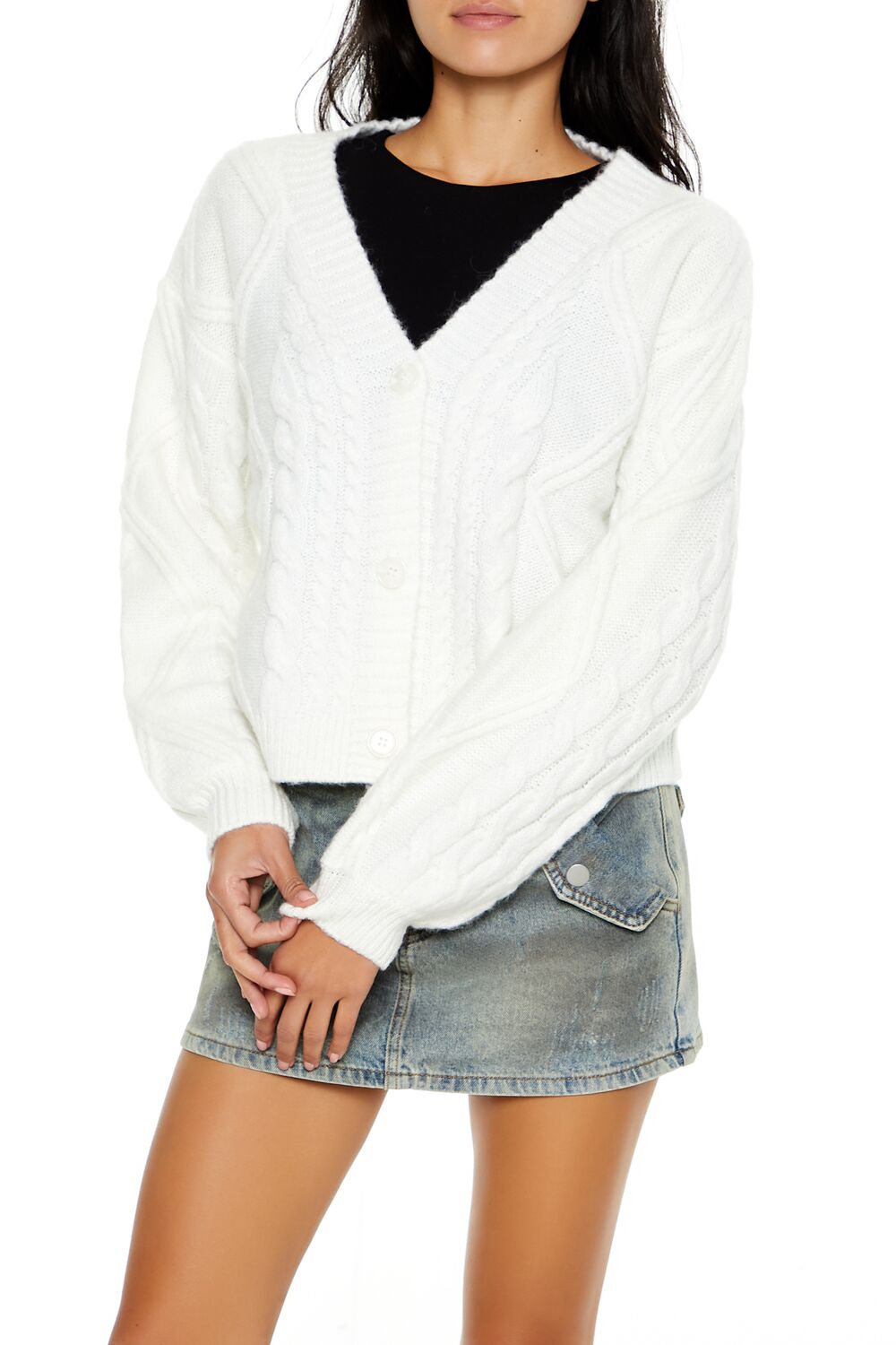 Cable Knit Cardigan Sweater