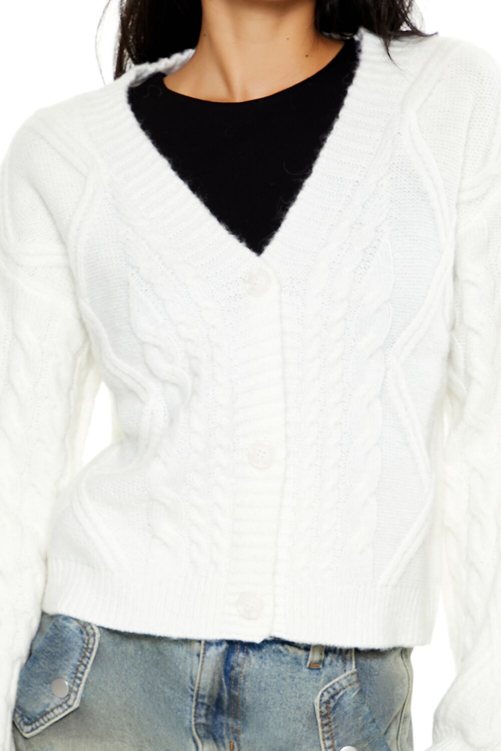 Cable Knit Cardigan Sweater - Image 3