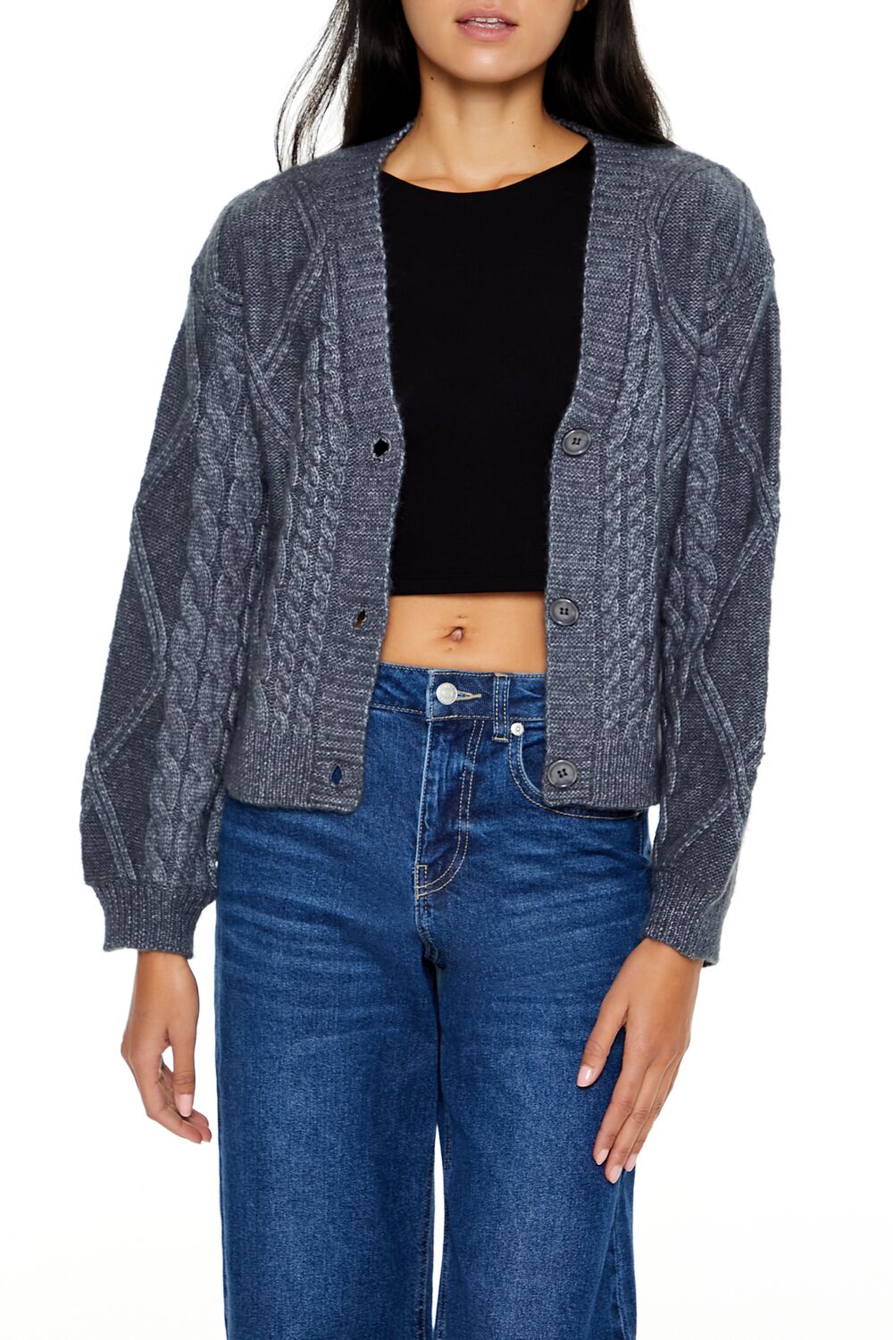 Cable Knit Cardigan Sweater - Image 6