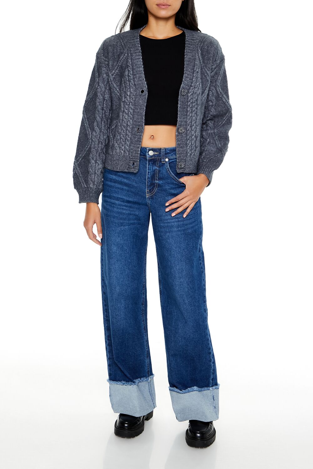 Cable Knit Cardigan Sweater - Image 7