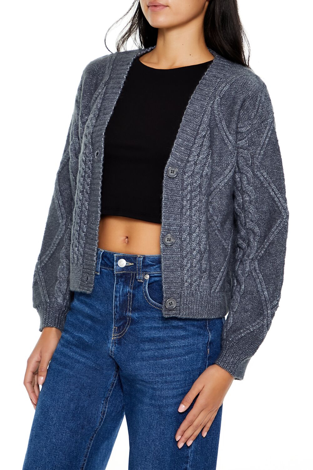 Cable Knit Cardigan Sweater - Image 9