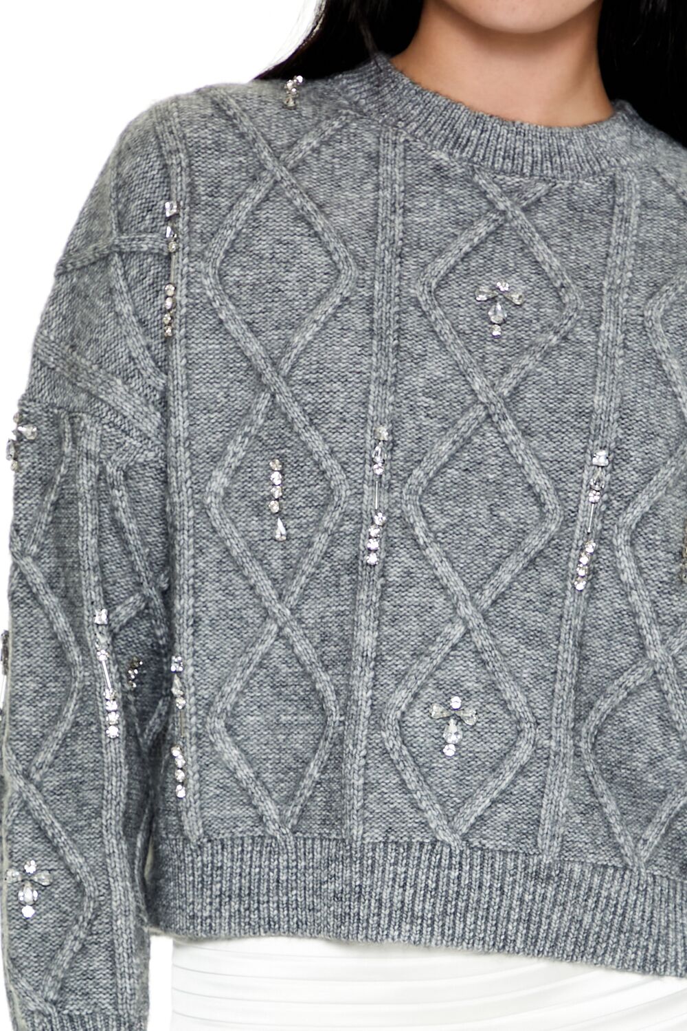 Marled Faux Gem Sweater - Image 8
