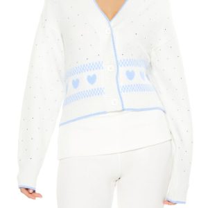 Fair Isle Heart Cardigan Sweater