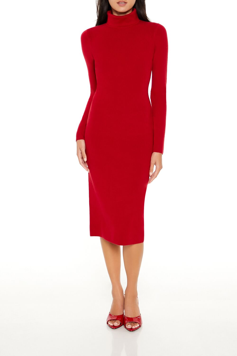 Turtleneck Midi Sweater Dress - Image 6