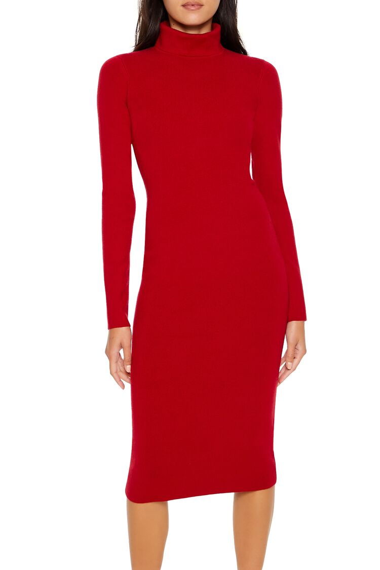 Turtleneck Midi Sweater Dress - Image 7