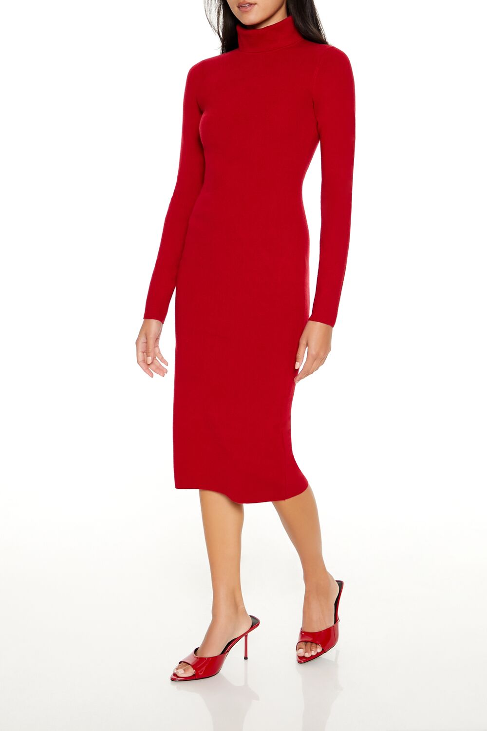 Turtleneck Midi Sweater Dress - Image 8