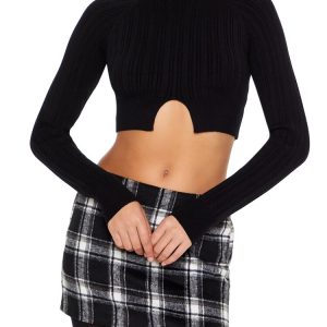 Ribbed Cutout Sweater