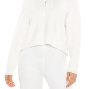 Hooded Lace-Up Sweater