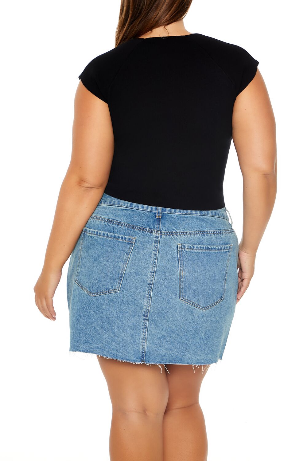 Plus Size Sweater-Knit Bow Crop Top - Image 5