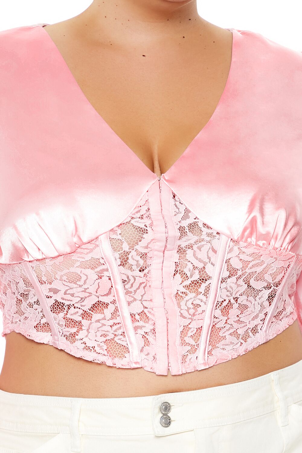 Plus Size Satin Corset Crop Top - Image 8