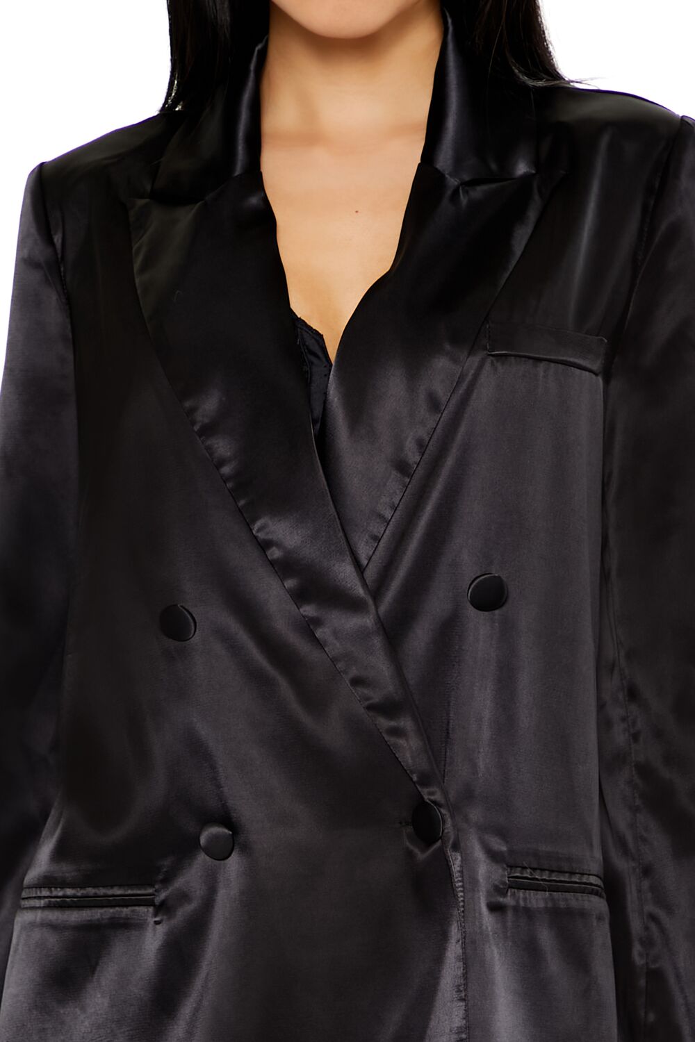 Satin Double-Breasted Blazer - Image 3