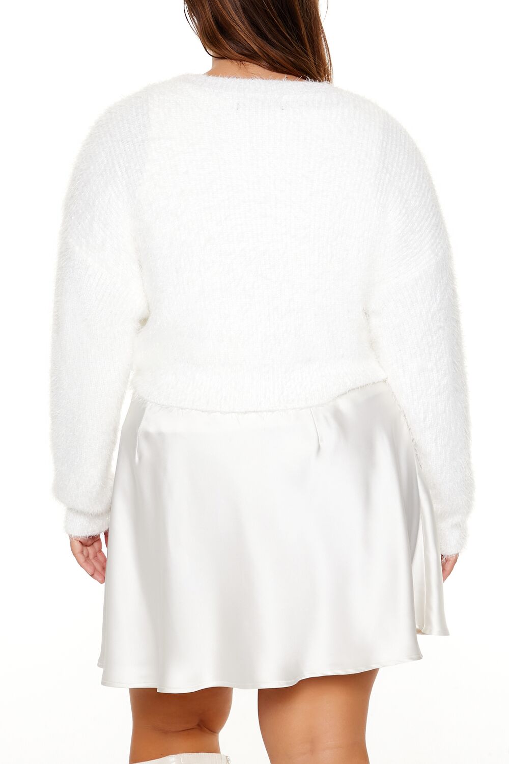Plus Size Fuzzy Cardigan Sweater - Image 5