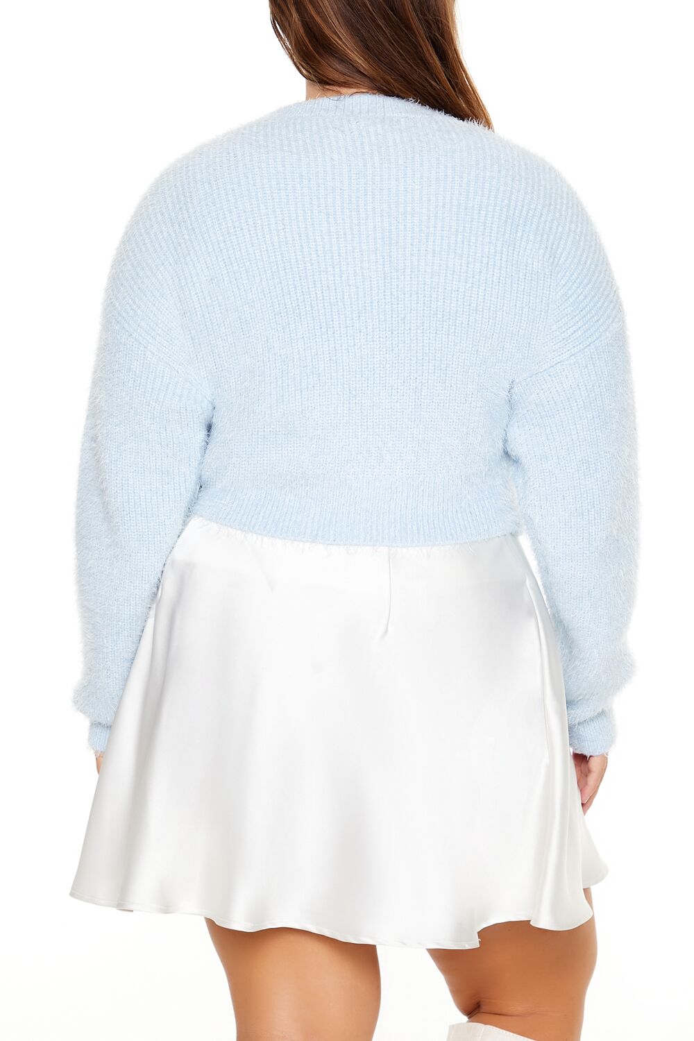 Plus Size Fuzzy Cardigan Sweater - Image 10