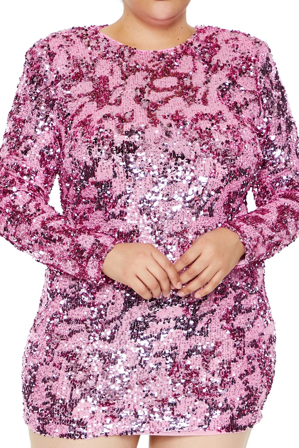 Plus Size Sequin Cutout Mini Dress - Image 5