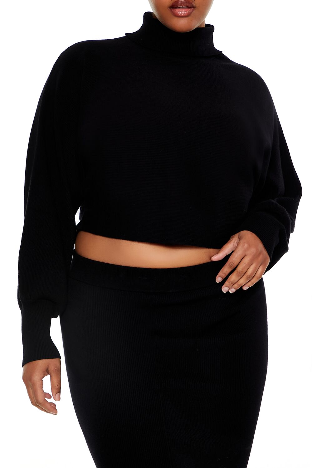 Plus Size Sweater-Knit Top & Skirt Set - Image 5