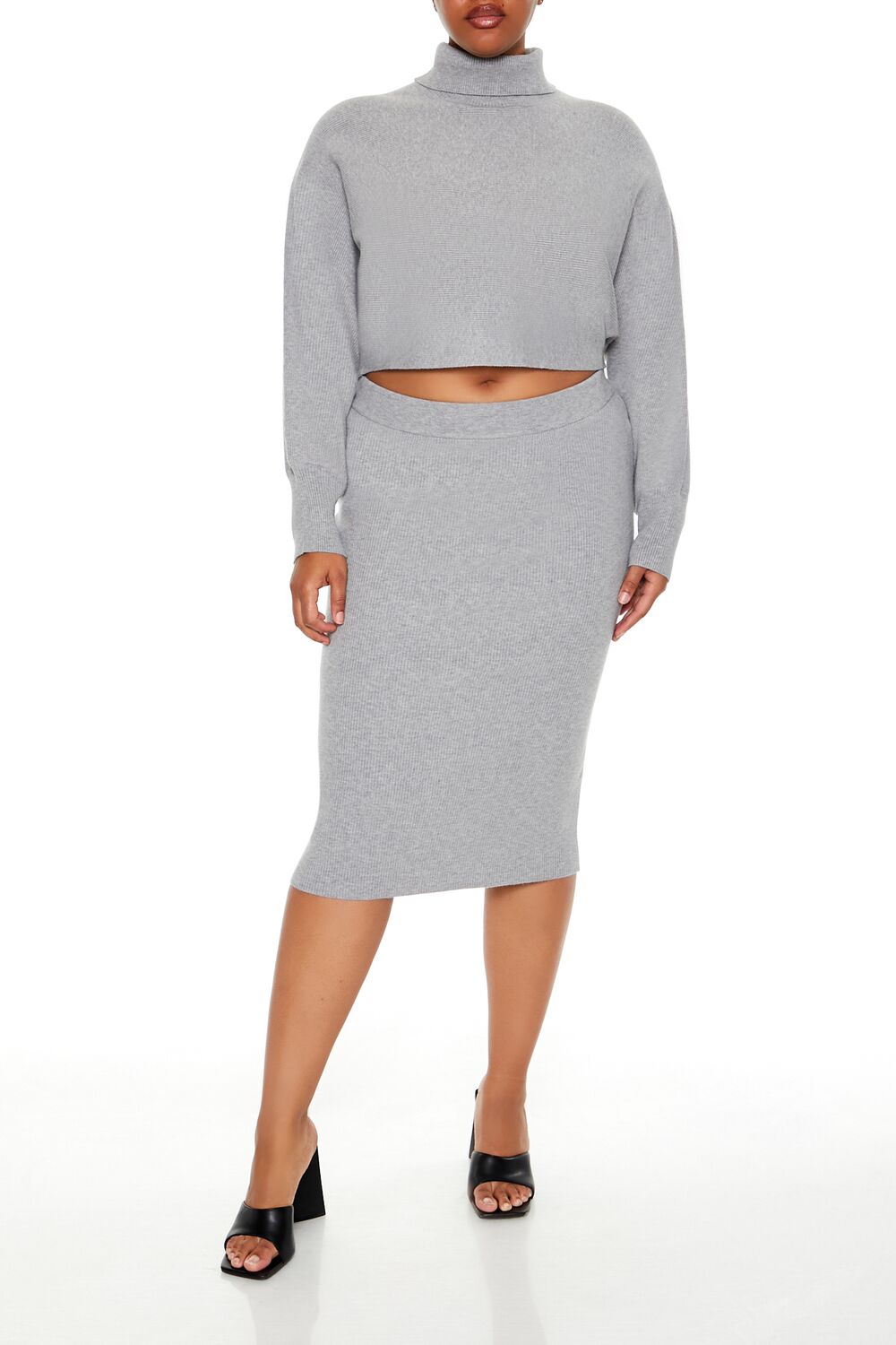 Plus Size Sweater-Knit Top & Skirt Set - Image 7
