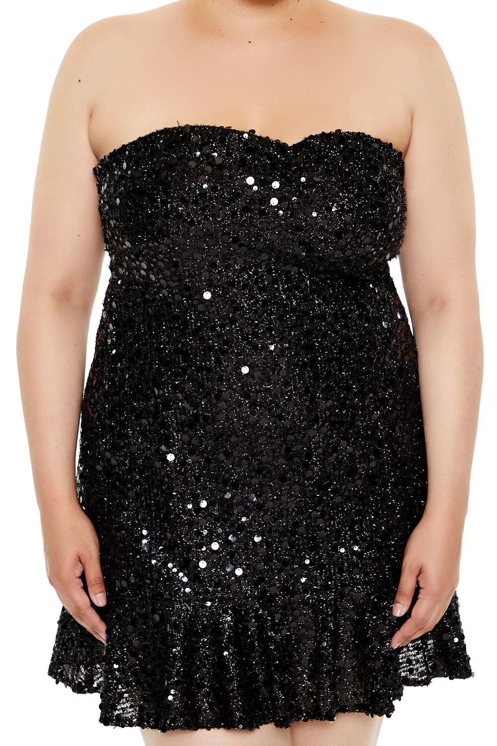 Plus Size Sequin Sweetheart Mini Dress - Image 10
