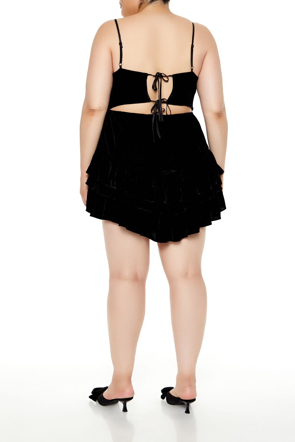 Plus Size Tiered Velvet Mini Dress - Image 9