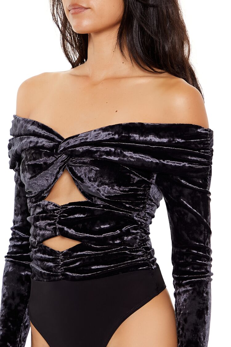 Velvet Off-the-Shoulder Bodysuit - Image 4