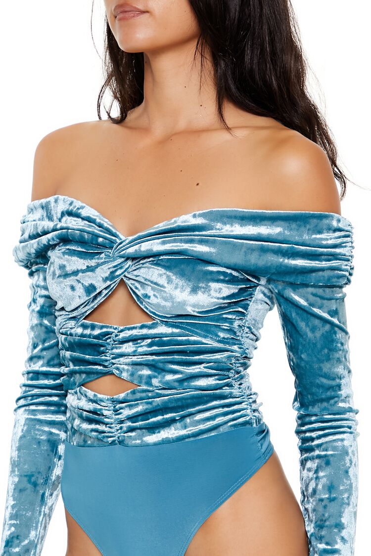 Velvet Off-the-Shoulder Bodysuit - Image 9