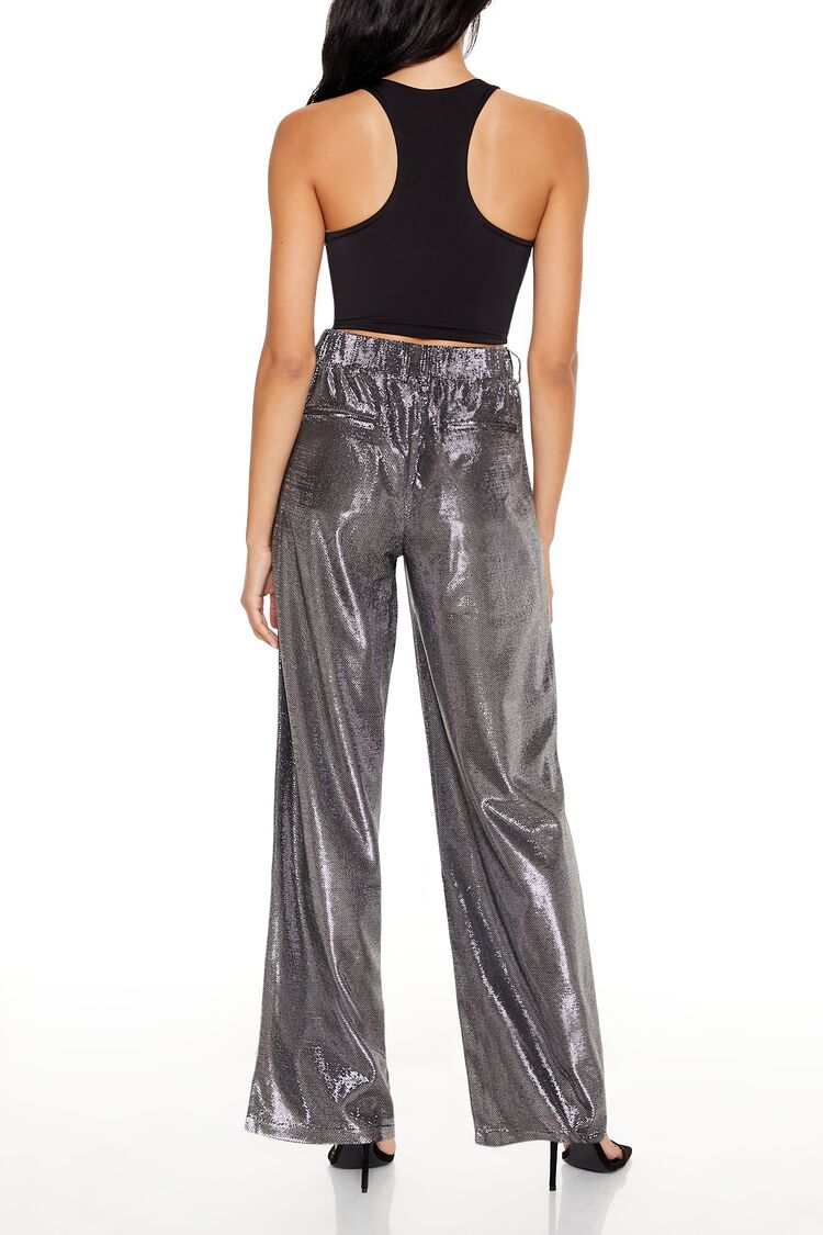 Metallic High-Rise Wide-Leg Pants - Image 4