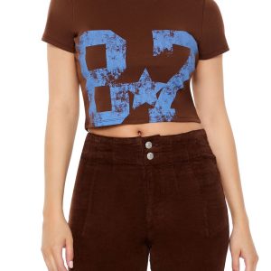 Ribbed Knit 87 Graphic Baby Tee