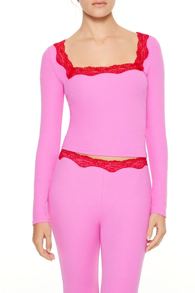 Lace-Trim Crop Top