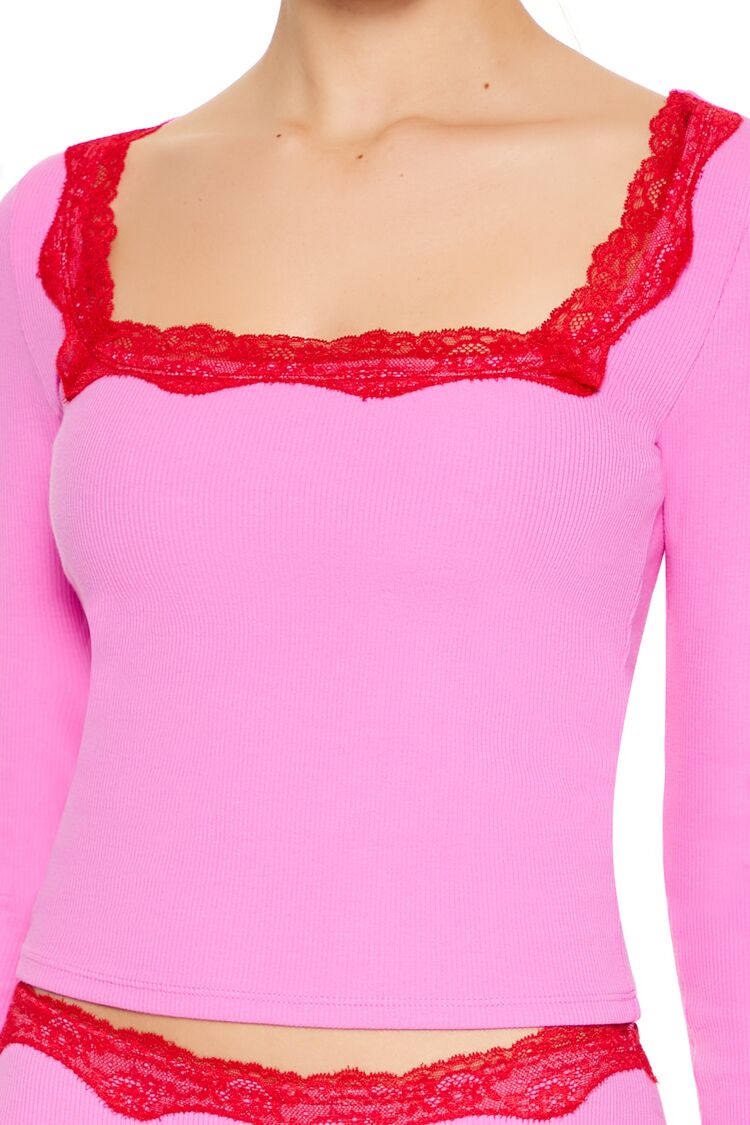 Lace-Trim Crop Top - Image 3