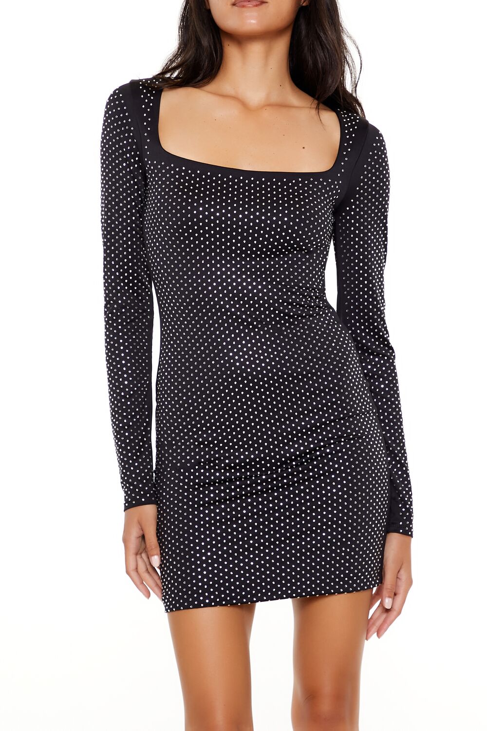 Contour Sculpt Rhinestone Mini Dress - Image 2