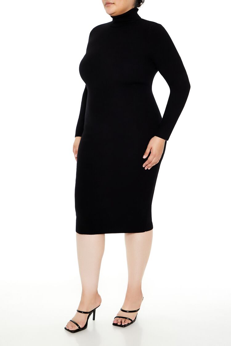 Plus Size Faux Gem Midi Sweater Dress - Image 8
