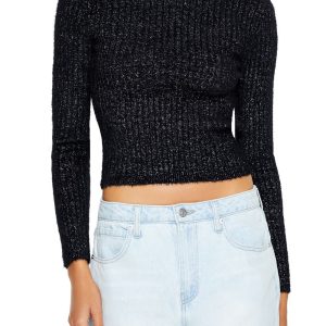 Ribbed Fuzzy Knit Sweater