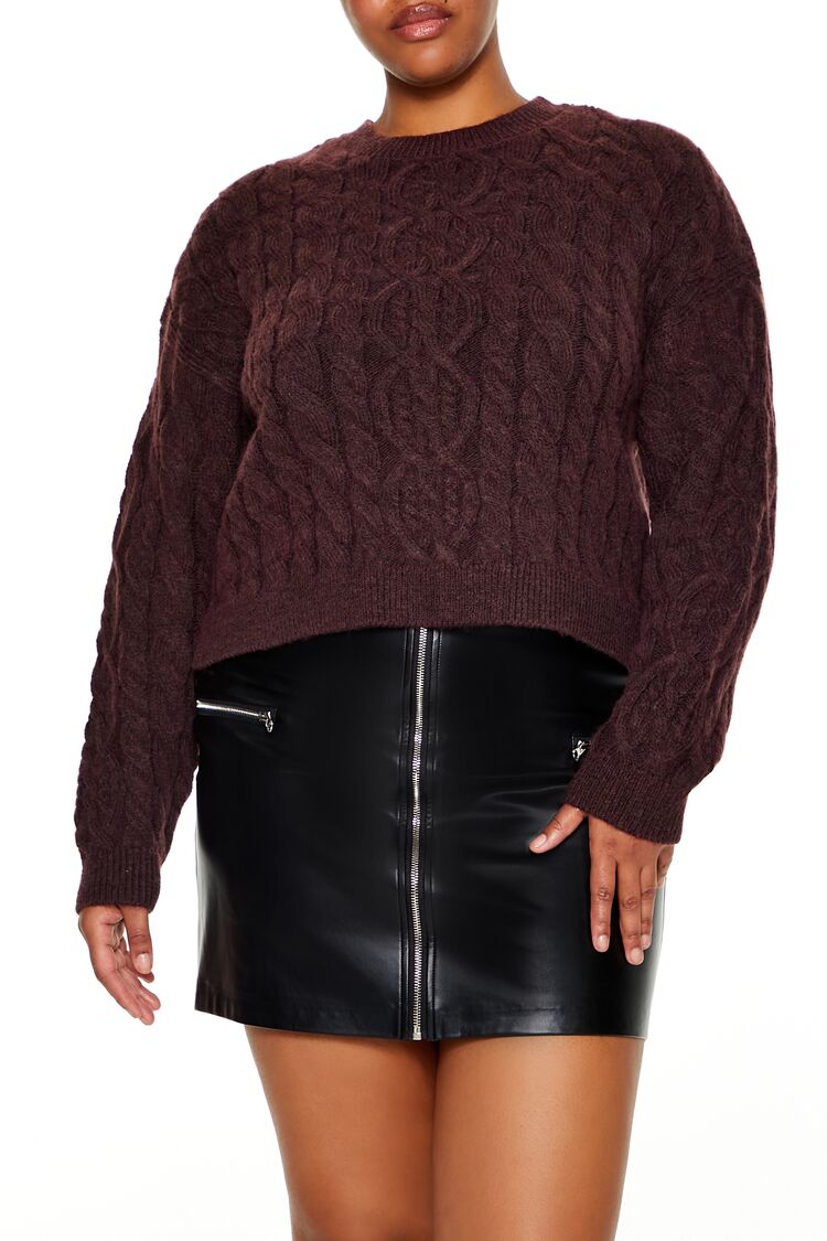 Plus Size Cable Knit Sweater - Image 2
