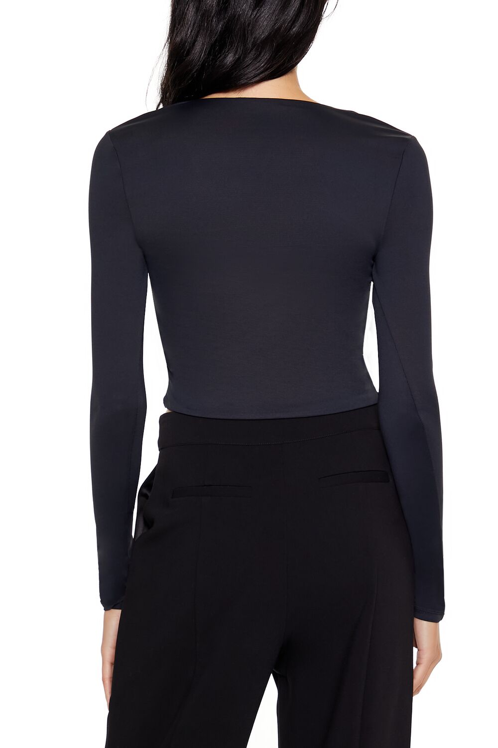 Rosette Long-Sleeve Crop Top - Image 5