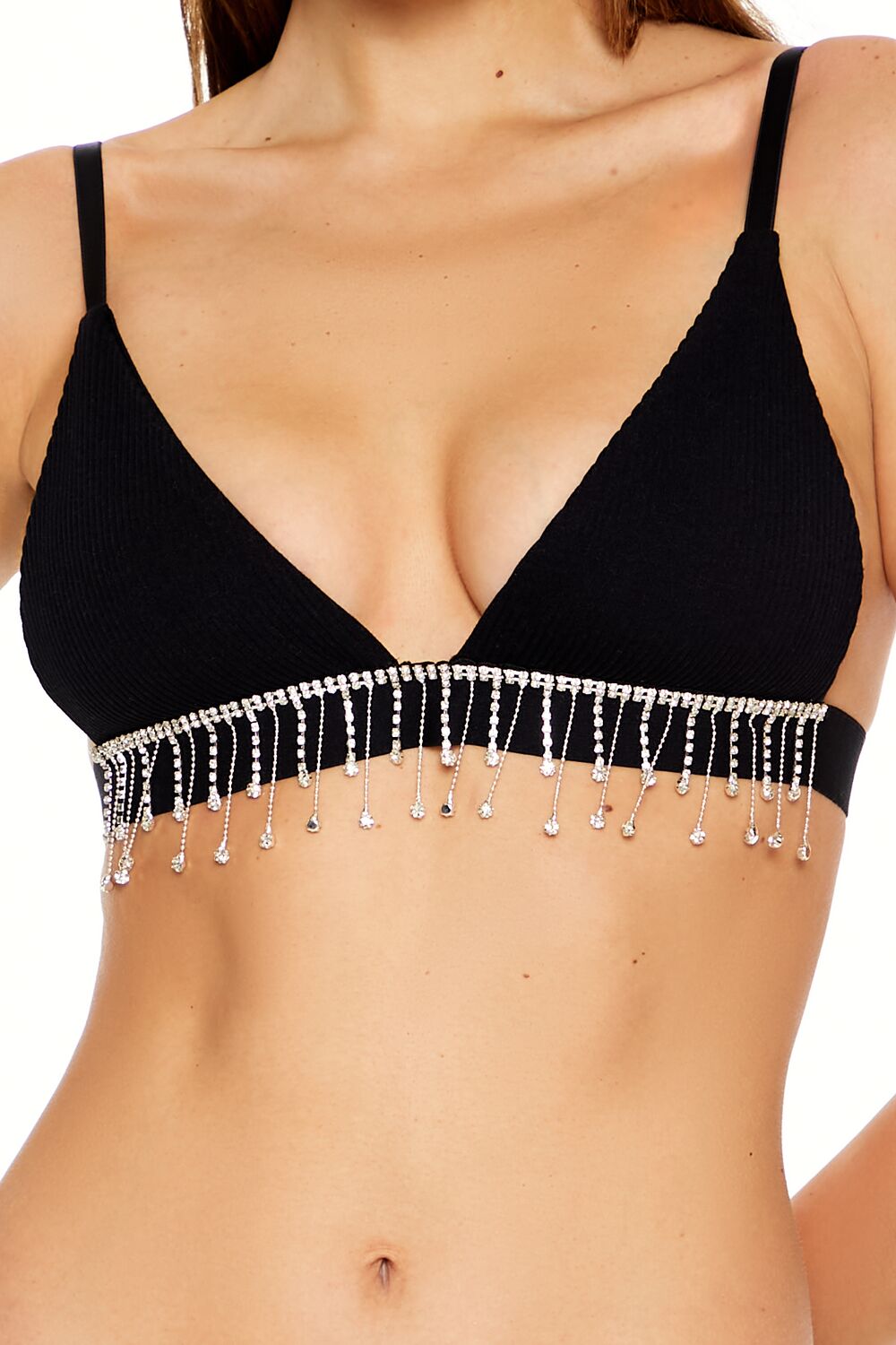 Seamless Rhinestone Fringe Bralette - Image 2
