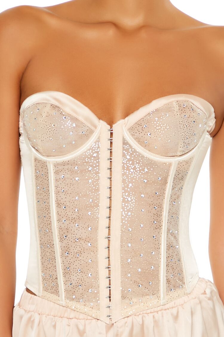 Rhinestone Lingerie Corset Tube Top - Image 2
