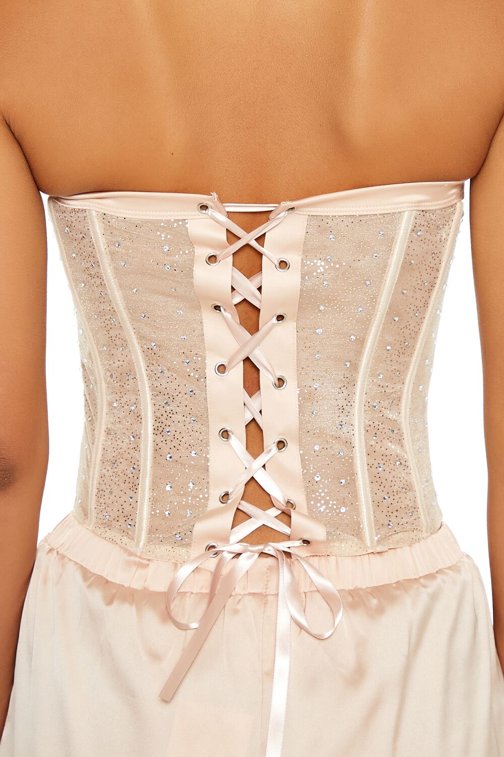 Rhinestone Lingerie Corset Tube Top - Image 5