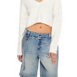 Crossover Mock Wrap Sweater