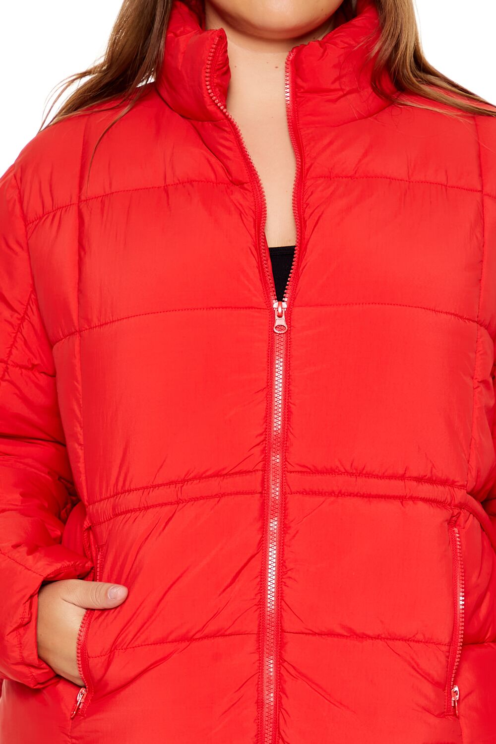 Plus Size Tie-Waist Puffer Jacket - Image 3