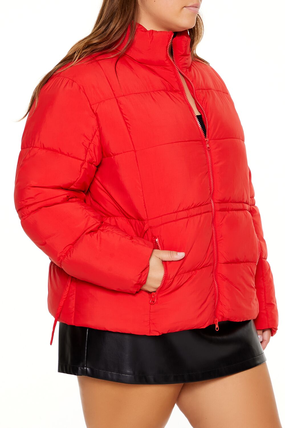 Plus Size Tie-Waist Puffer Jacket - Image 4
