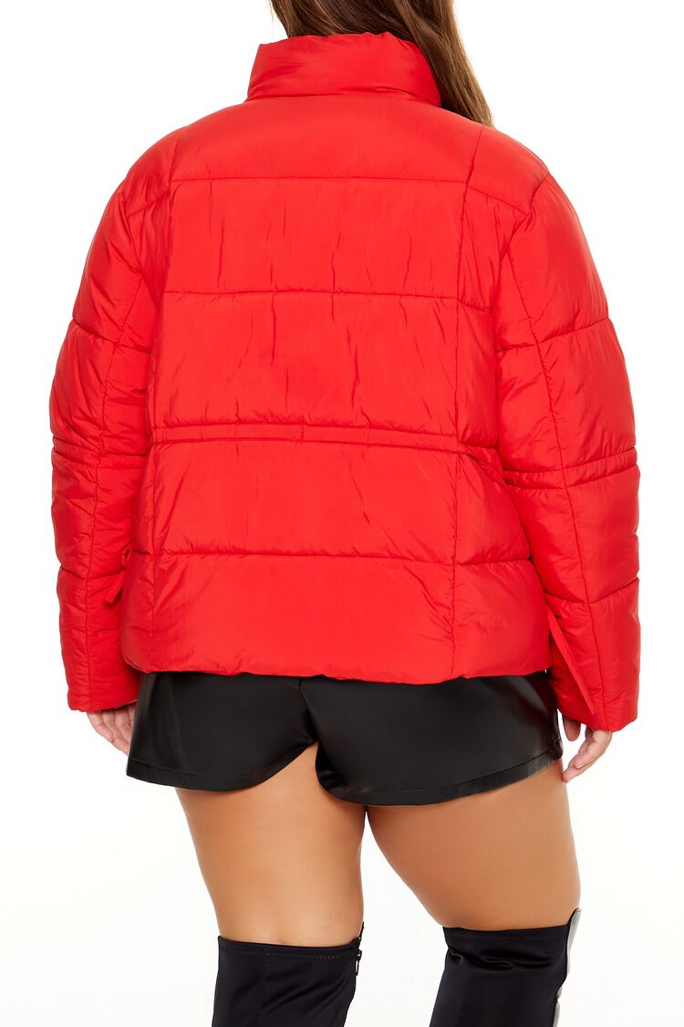 Plus Size Tie-Waist Puffer Jacket - Image 5