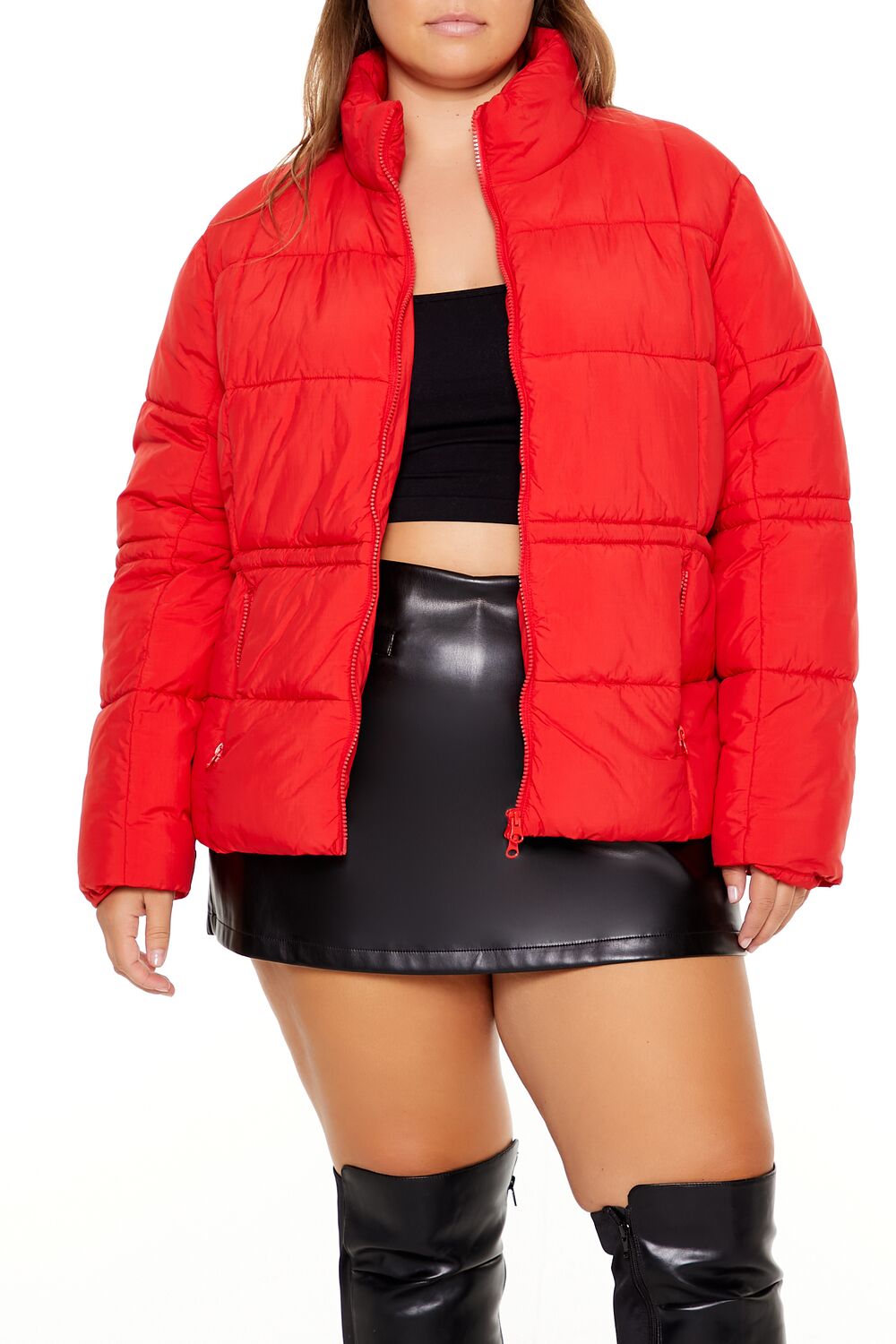 Plus Size Tie-Waist Puffer Jacket - Image 6