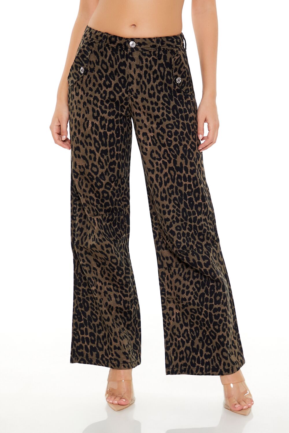 Cheetah Print Wide-Leg Pants - Image 2
