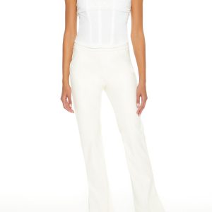 Faux Leather Split-Hem Flare Pants