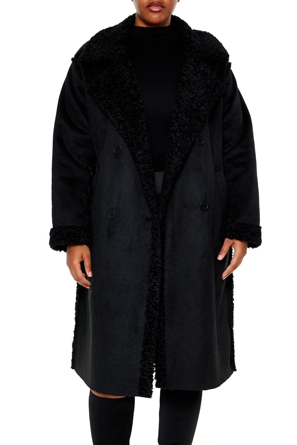 Faux Shearling & Suede Coat - Image 2