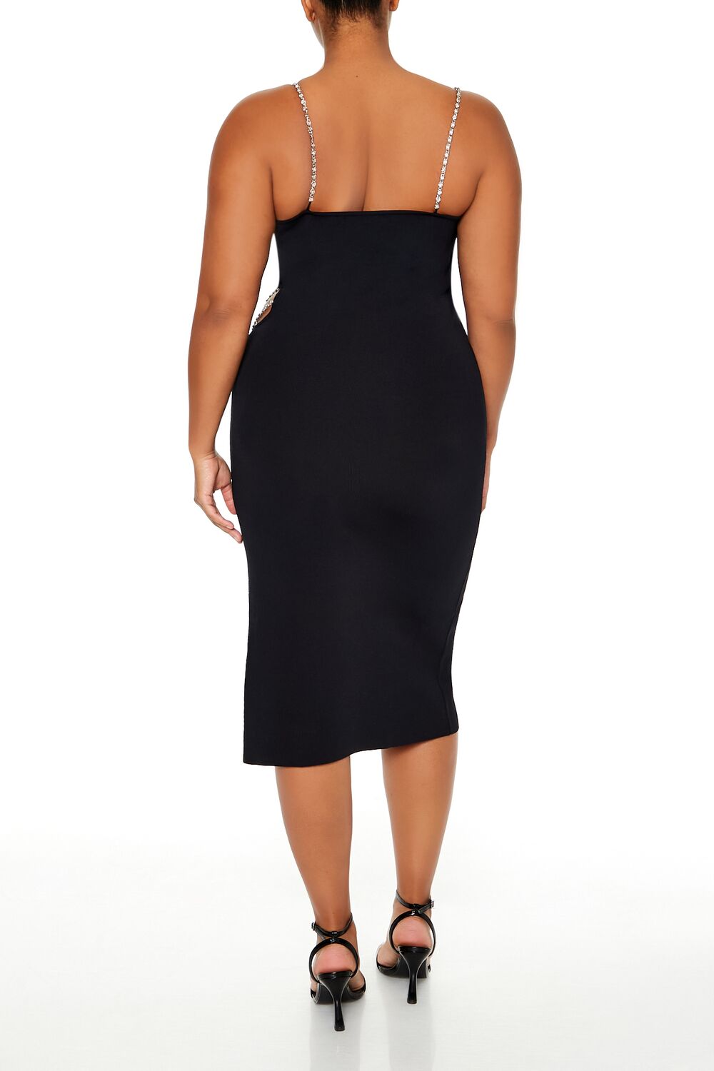 Plus Size Faux Gem Midi Sweater Dress - Image 4