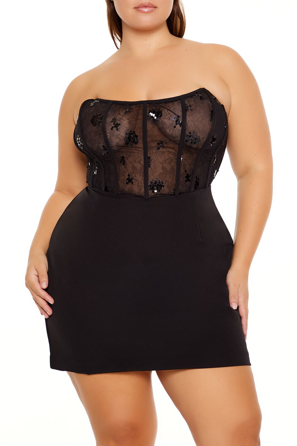 Plus Size Corset Mini Tube Dress - Image 2