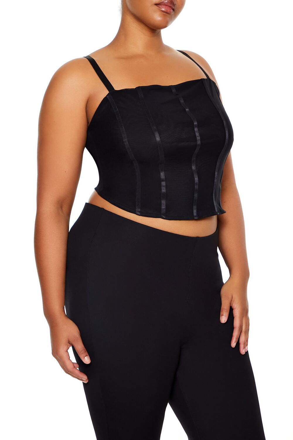 Plus Size Lace-Up Cropped Cami - Image 4