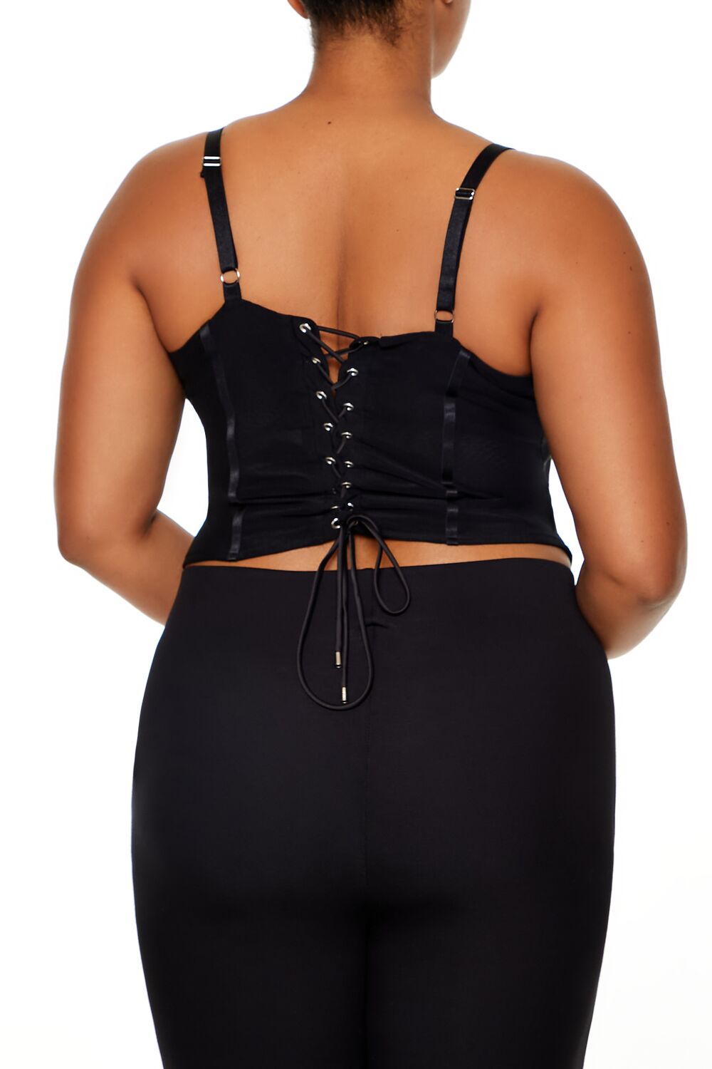 Plus Size Lace-Up Cropped Cami - Image 5