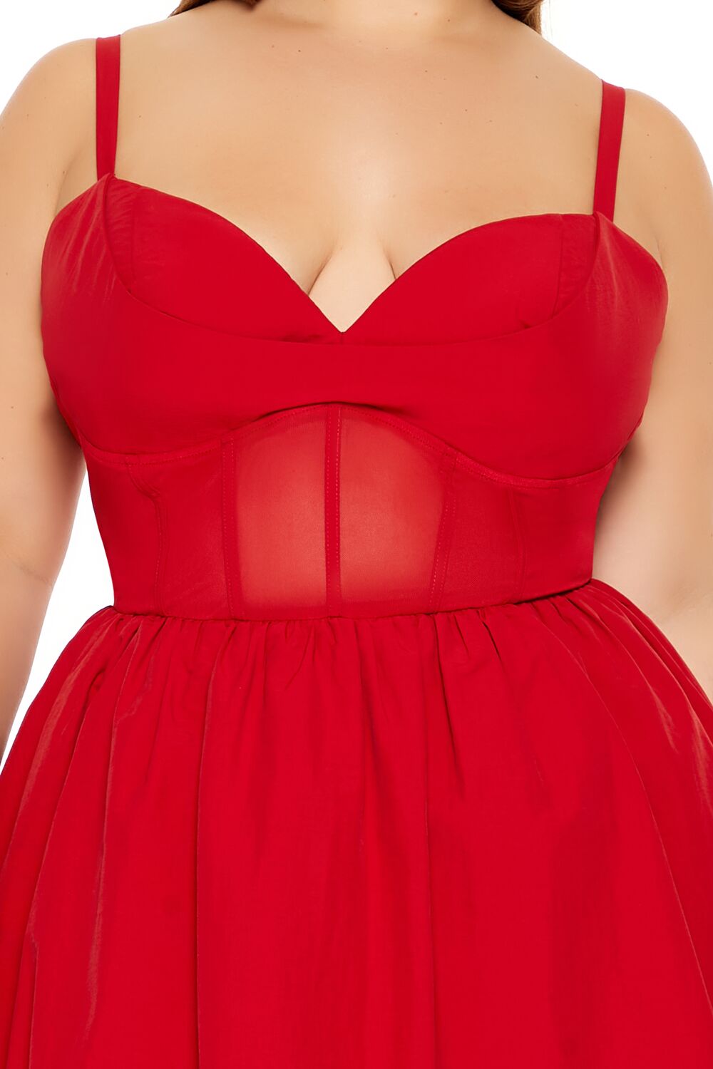 Plus Size Fit-and-Flare Sweetheart Mini Dress - Image 5
