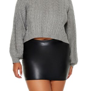 Plus Size Cropped Bow Sweater